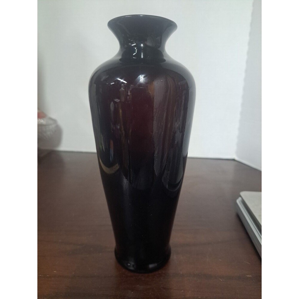 Vintage Blenko Dark Amethyst 8.5in Vase